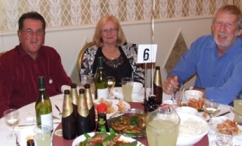 Old stagers on the left and the right: Ray and Heather Storey with Doug McLaggan.